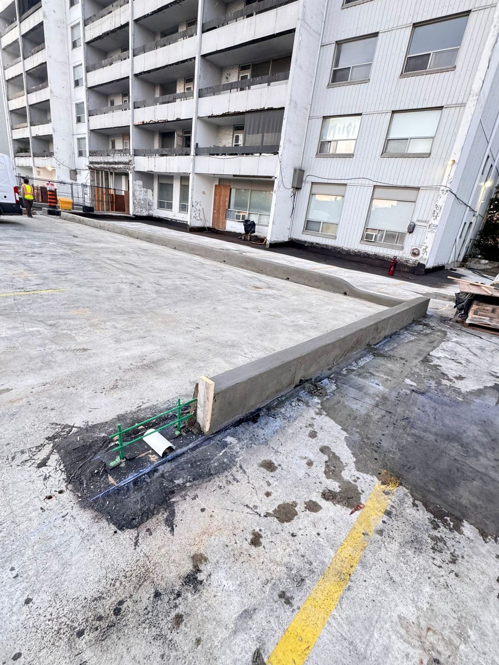 Cast-in-place concrete work at a building site